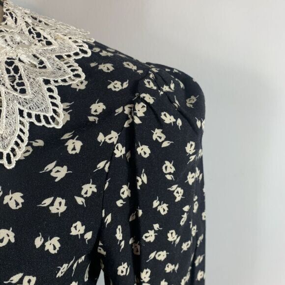 VTG Floral Lace Cottagecore Blouse & Skirt Set Laura Hensen Fits Like Small - Picture 7 of 12